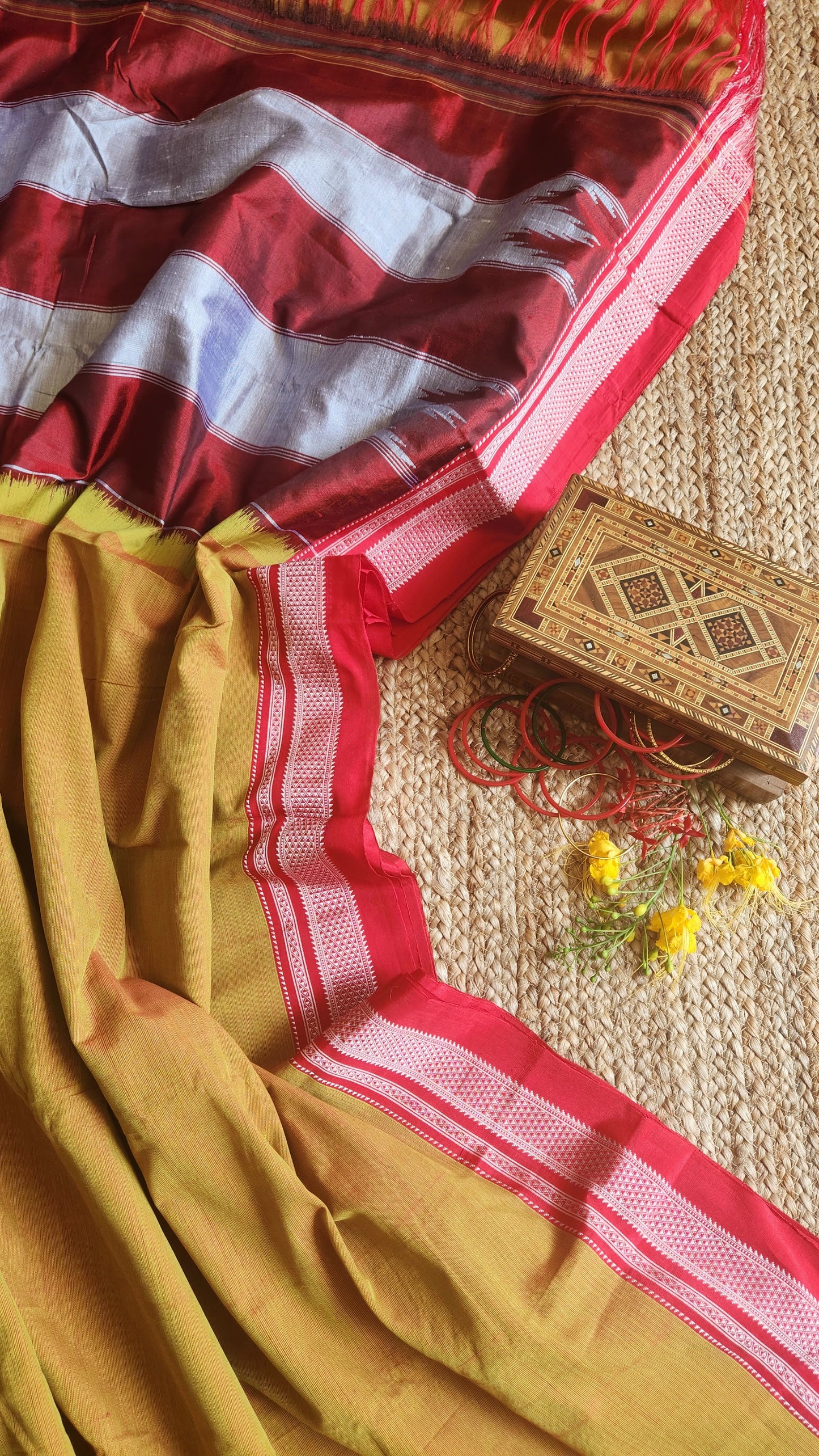 'DHANYA' Handwoven Silk Pallu Ilkal Saree