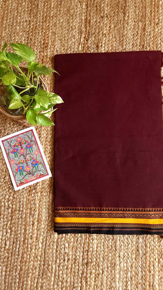 'DAMINI: Maroon' Handwoven Begumpuri Saree